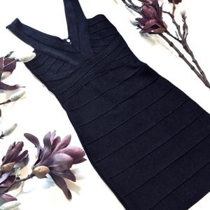 BEBE Bandage Body-Con Mini Dress, Black, Size XS, EUC
